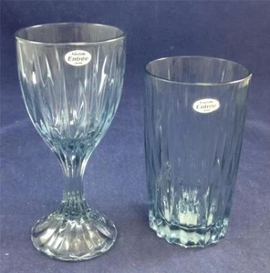 Noritake Crystal Entree Light Blue Group of Highball and Wine Glass - Picture 1 of 4