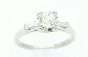 0,60 Karat Diamant Alt Europäischer Schliff Verlobungsring Platin Art Deco - Bild 1 von 5