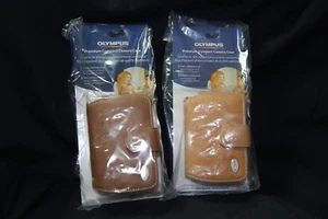 NEU Olympus hellbraun oder braun Premium Leder Kameratasche mit Handgelenkband & Gürtelschlaufe - Bild 1 von 9