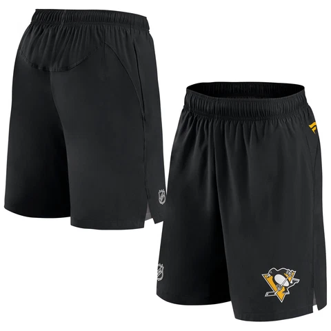 Men's Fanatics Branded Black Pittsburgh Penguins Authentic Pro Rink Shorts Cover