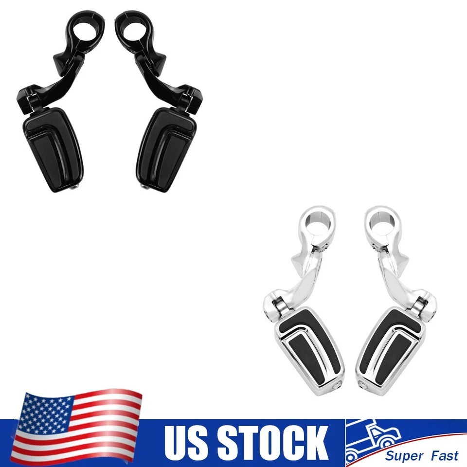 Barra protectora de barra de carretera estriberas cromadas 1-1/4" para Harley Electra Glide estándar  Foto 1 de 4