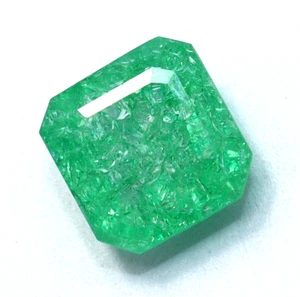 4,30 ct natürlicher Asscher-Schliff Maistein grüner Smaragd zertifiziert loser Edelstein - Bild 1 von 7