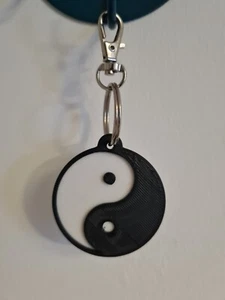 Yin Yang Harmony Symbol Key Chain Custom Colour Options Key Charm Keyring 45mm - Picture 1 of 7
