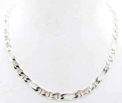 НОВЫЕ МУЖСКИЕ СЕРЕБРО .925 РОДИЯ ПОКРЫТИЕМ 30» FIGARO GUC СТИЛЬ ОЖЕРЕЛЬЕ - Изображение 1 из 4