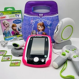 Paquete LeapFrog LeapPad 2 LeapTV/lápiz óptico para tableta rosa con 4 juegos, cámara y estuche - Imagen 1 de 20