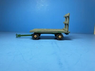 Vagón de heno de madera plana raro de colección juguete de granja John Deere verde y gris Foto 1 de 4