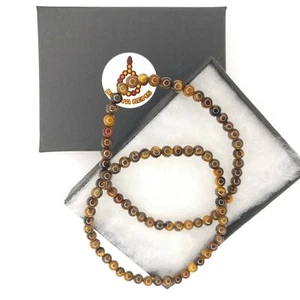 2x Elegante Genuino Piedra Preciosa Ojo de Tigre 4,5 mm Pulsera Elástica Regalo de Navidad 581 - Imagen 1 de 10