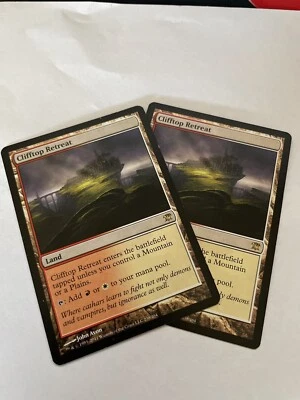MTG Clifftop Retreat English MTG Innistrad LP x2 (Lightly Played 2 Cards) - Image 1 of 2