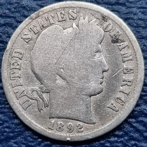 1892 S Barber Dime 10c Circulated Details #72330 - Picture 1 of 2