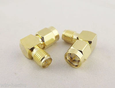 5pcs RF Connector SMA Male Plug To RP-SMA Female Male Pin Right Angle 90°Adapter - Image 1 of 4