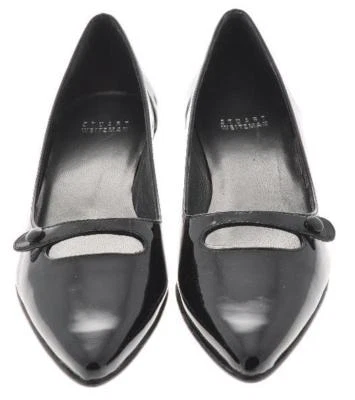 New STUART WEITZMAN Women Patent Leather Dress Pointy Toe Flat Shoe Sz 7 or 6.5  - Image 1 of 4