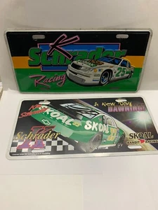 KEN SCHRADER NASCAR # 33 & # 25 License Plates Kodiak Skoal - Picture 1 of 12