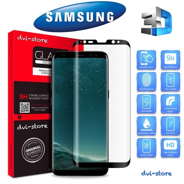 Pellicola Vetro Temperato Curvo 3D per Samsung Galaxy S20 S10 S9 S21 FULL GLUE - Immagine 1 di 1