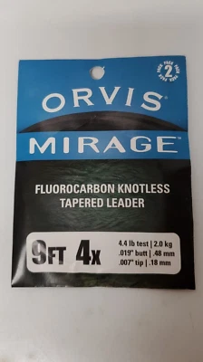 Orvis Mirage FC Knotenloses Fliegenvorfach 2St.4X .18mm 2.0 kg