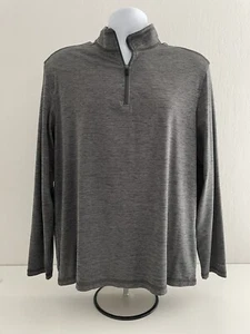 GH Bass & Co Mens Size M Gray Long Sleeve Outdoor 1/4 Zip Pullover Shirt - Picture 1 of 7