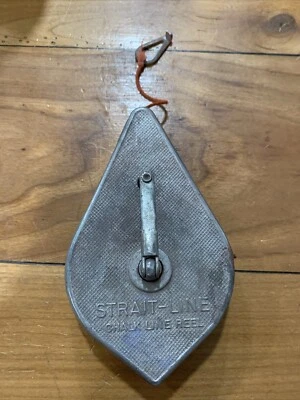 Vintage STRAIT-LINE IRWIN CHALK LINE REEL PLUMB BOB - Made in OHIO USA  - Image 1 of 2