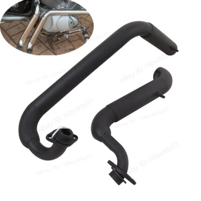For Yamaha V Star 250 125 XV Virago 1995-2023 Exhaust System 2 Muffler Pipe Iron - Image 1 of 4
