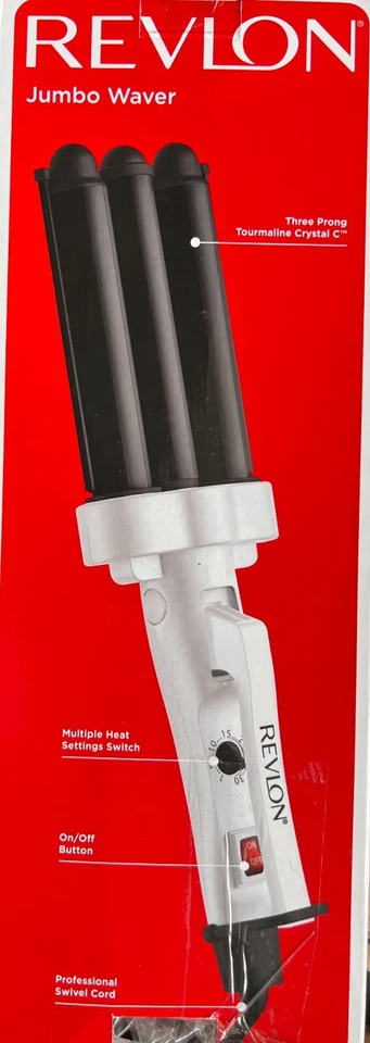 Revlon 3 barriles jumbo pelo waver - larga duración, ondas de aspecto natural, blanco Foto 1 de 1