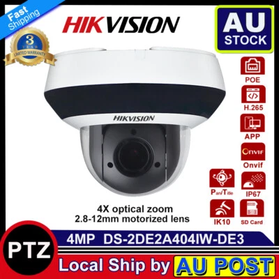 Hikvision Original PTZ 4MP Camera Security 4X ZOOM IP POE DS-2DE2A404IW-DE3 WDR - image 1 of 4