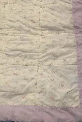 EUC Simply Shabby Chic White & Purple Floral Bedspread Twin - Image 1 of 3