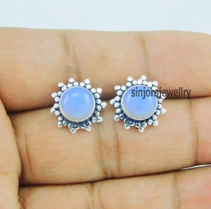 Opalite Gemstone 925 Sterling Silver Jewelry Stud Earrings - Picture 1 of 4
