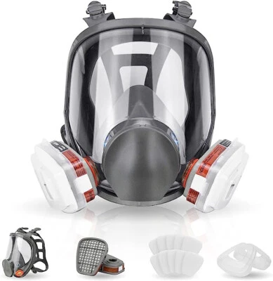 DASKOO Atemschutz Halbmaske Gasmaske Staubmaske Lackiermaske mit vier Wechselfiltern