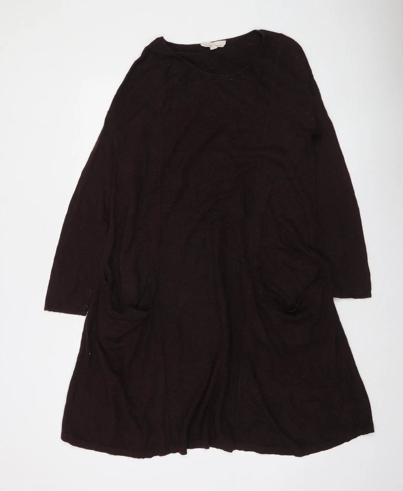 Seasalt Cornwall Womens Brown Cotton Wool Long Sleeve Tunic Jumper Size 12 - Image 1 of 4