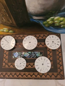 Set Of 5 Antique Watch Movements 1 Hampden 3 Waltham 1 Rockford Untested - Picture 1 of 16