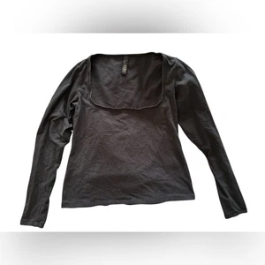 Skims Black Long Sleeve Scoop Neck Women's Top XL - Picture 1 of 4