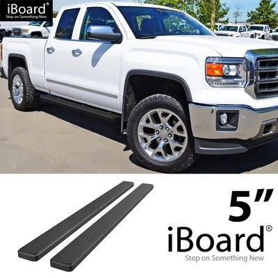 iBoard Stainless Steel 5" Running Boards Fit 07-18 Silverado/Sierra Double Cab Foto 1 de 4