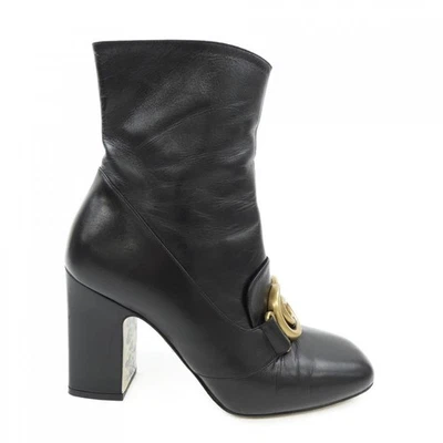 GUCCI GG Marmont Botas Cortas Negras Zapatos para Mujer Talla US 7.5 EU 37.5 Auténticas Foto 1 de 4