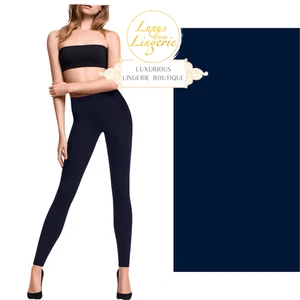 Bailey Leggings By Wolford Sapphire Blue Pants Elastic Elegant - Picture 1 of 1