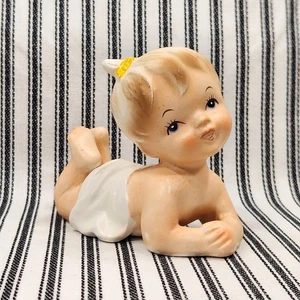 Vtg. Piano Baby, Bisque Porcelain Kewpie - Napco (c. 1950s-1960s) - Picture 1 of 16