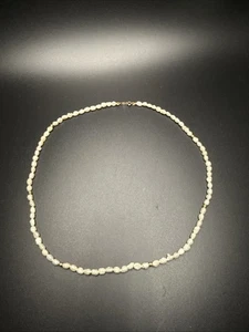 14k Gold Beaded Baroque Pearl Necklace ~18” - Picture 1 of 9