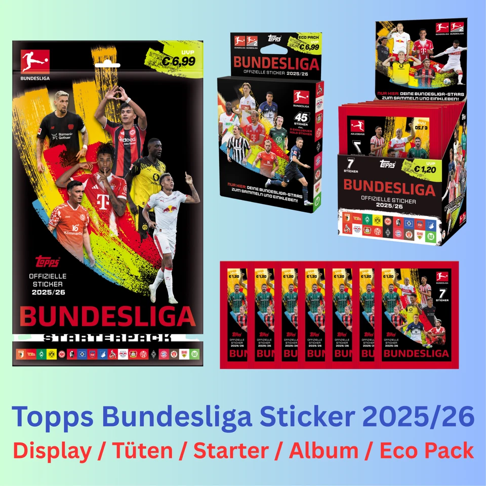 Topps Bundesliga Sticker 2025/2026 25/26 - Starter / Display / Eco Pack / Album