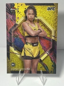 2024 Topps Finest UFC Luana Carolina  Rookie Card Yellow Glitter 72/75 - Picture 1 of 11