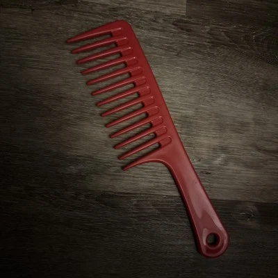 Peine de dientes anchos grande para cabello rizado largo húmedo peine desenredante para mujeres hombres ROJO Foto 1 de 4