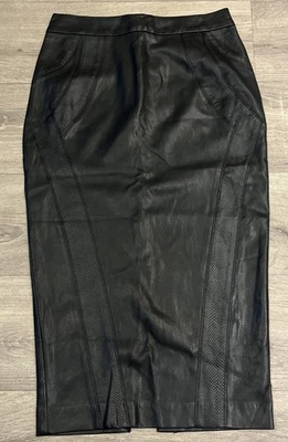 River Island Women's Faux Leather Pencil Skirt Size 6 - Image 1 of 4