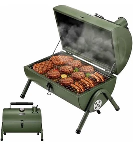 MAISON HUIS Verstellbarer Tragbarer Holzkohlegrill Multifunktional Metall BBQ Smoker - Bild 1 von 6