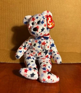 NWT Ty Beanie Baby Patriotic Teddy Red, White & Blue - Picture 1 of 1