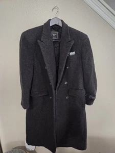Vintage Christian Dior Monsieur double-breasted wool overcoat Size M - Picture 1 of 5
