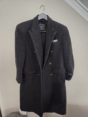Vintage Christian Dior Monsieur double-breasted wool overcoat Size M - Image 1 of 4