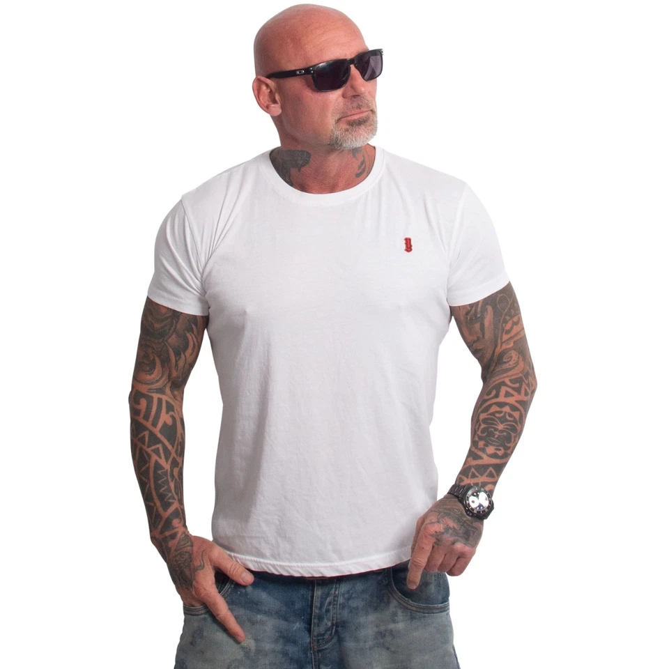 Neues Yakuza Herren Plain Regular Basic T-Shirt - Weiß - Bild 1 von 1