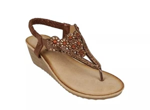 Gc Shoes Women's Chloe Embellished Wedge Sandals (Size 9) - Picture 1 of 5