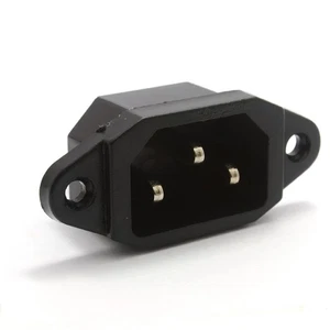 IEC 10A C14 3 Pol Chassis Panel Montage Stecker (Pins) Anschluss 6,35mm TABS - Bild 1 von 14