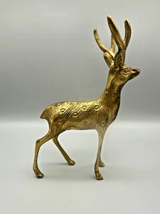 Vintage Messing Hirsch Bock Figur Korea Aufkleber Mid Century Modern Hirsch Skulptur - Bild 1 von 8