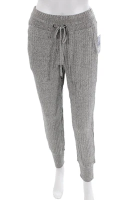 Espléndidos pantalones deportivos para mujer acanalados con bolsillo con cordón en la cintura gris talla M Foto 1 de 4