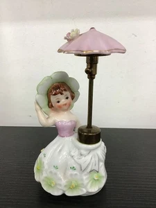 VINTAGE Girl w Umbrella Porcelain Perfume Atomiser | Marked Foreign | AF - Picture 1 of 5