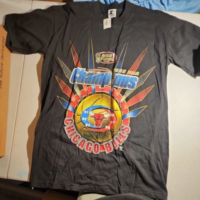 Vintage Starter Chicago Bulls 1998 NBA Champions Youth Shirt Size XL NWT MINT  - Image 1 of 4