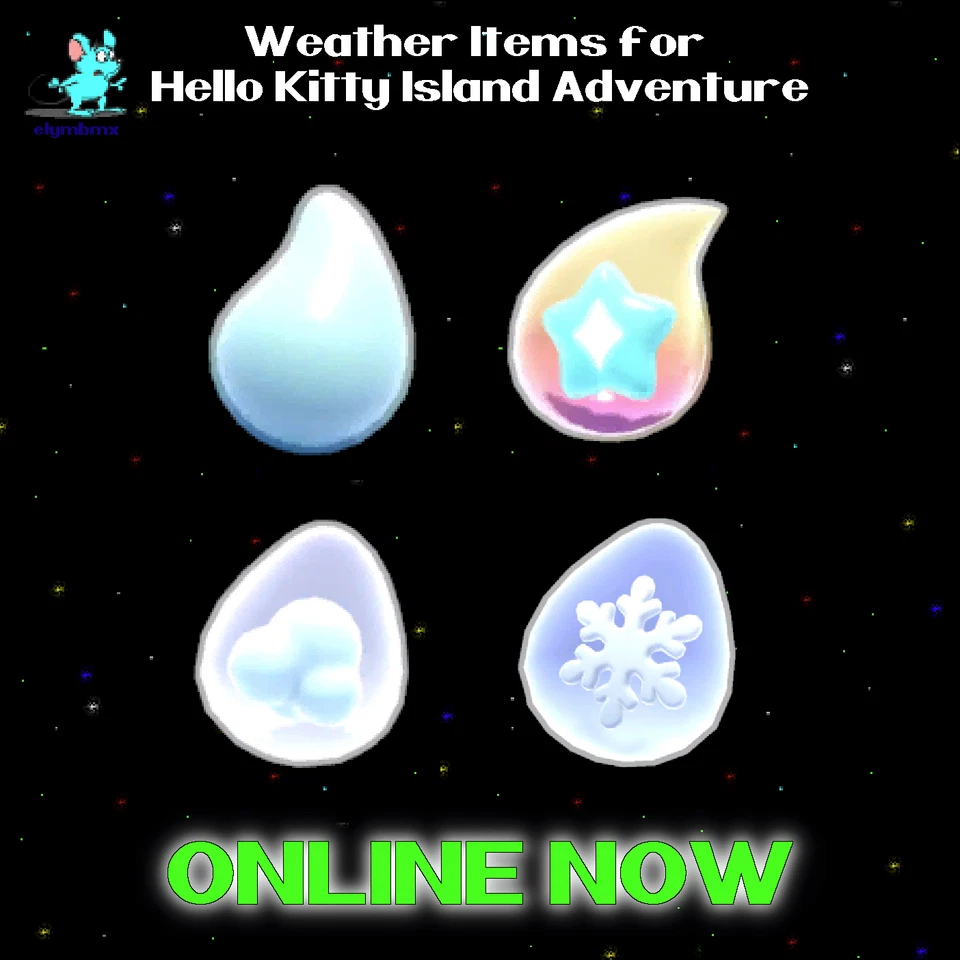 ☄️🌦️❄️Weather Items rain snow steam snow drops for Hello Kitty Island Adventure - Image 1 of 1